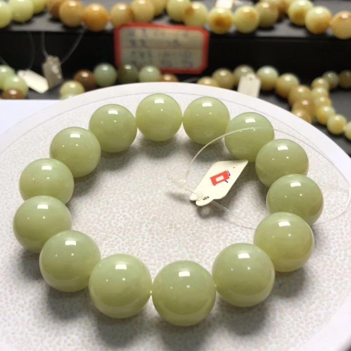 和田玉手串未镶嵌卡16