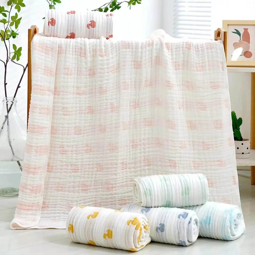 （贝瑞拉）六层云柔泡泡纱浴巾竹棉果冻毯浴巾盖毯