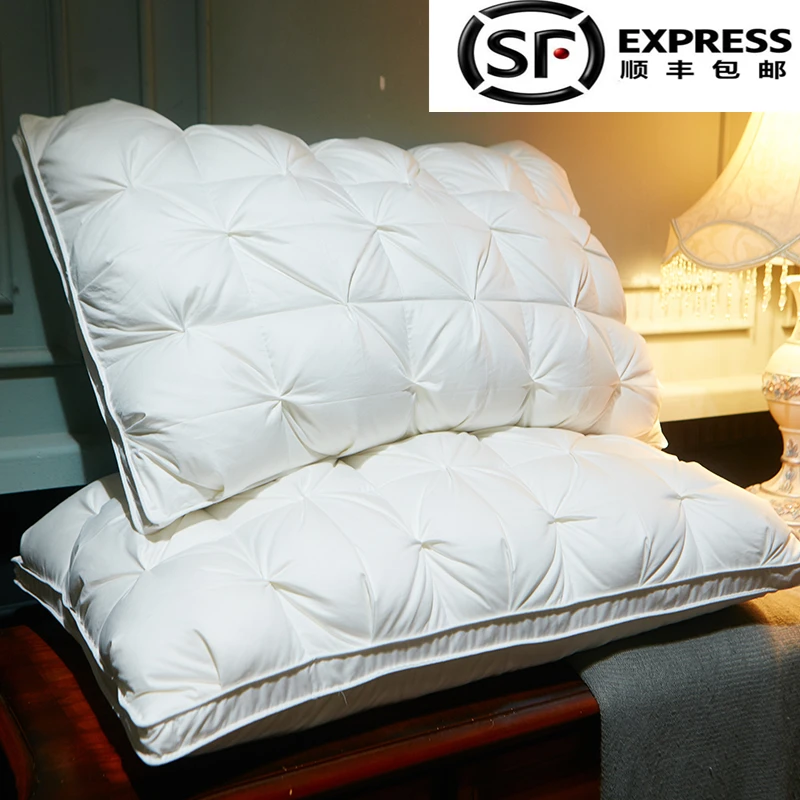 五星级酒店枕芯 专柜正品柔赛丝羽绒枕  一只装单人成人学生柔软