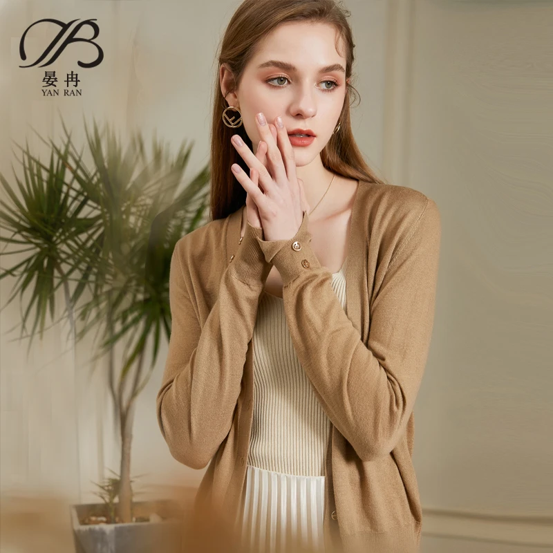 春秋毛衣开衫女短款针织衫夏季V领空调衫休闲薄款外搭小个子外套