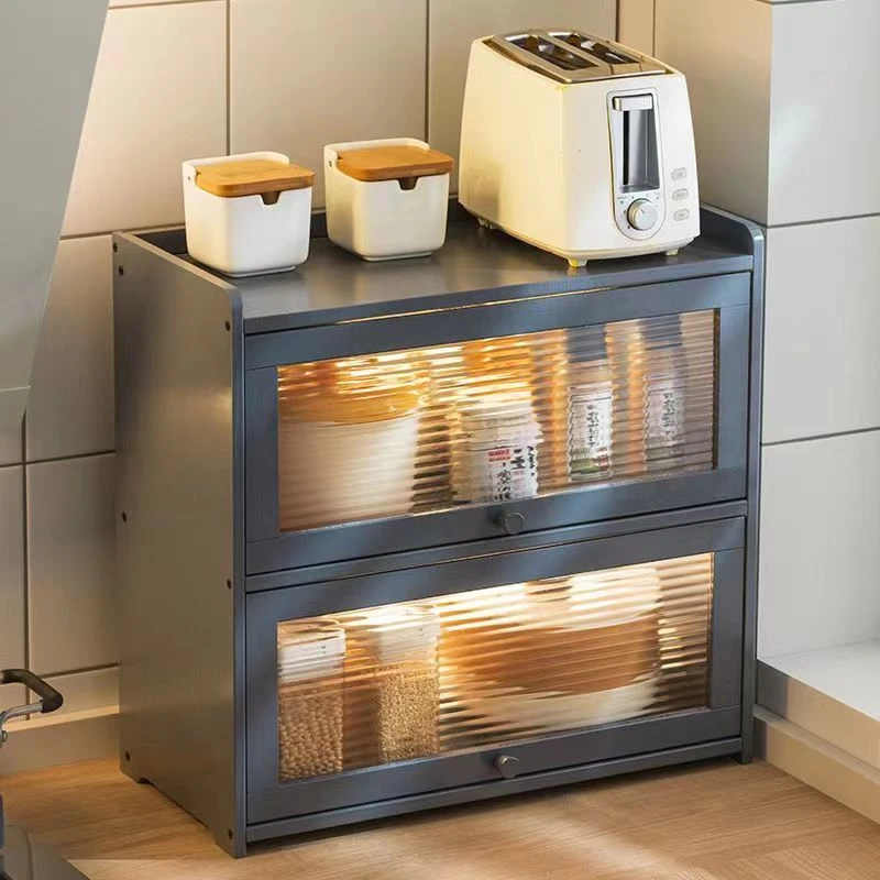 泽川家台面置物架厨房储物柜子桌面储物架碗柜多层茶水柜经济型