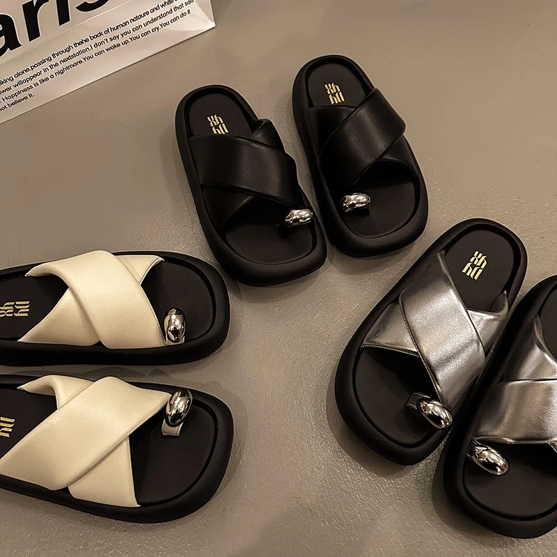 【DYYX温州潮牌】网红厚底仙女风休闲外穿时尚小众设计感风格凉拖鞋