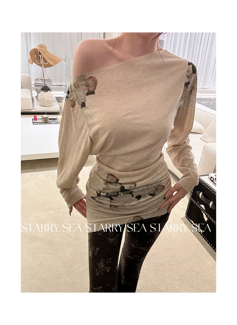 元林 2024F/W秋冬新品 福利收腰花卉上衣裙#X0136SY