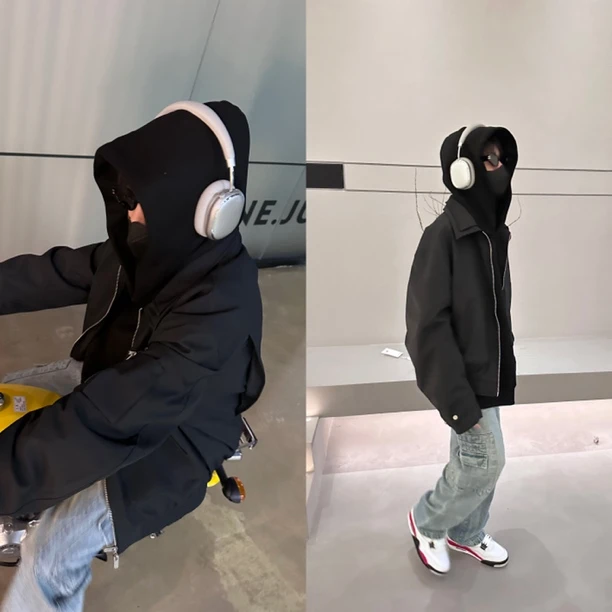 [NW]黑色双层翻领拉链时尚休闲潮流儿童百搭外套（早春新品  ）