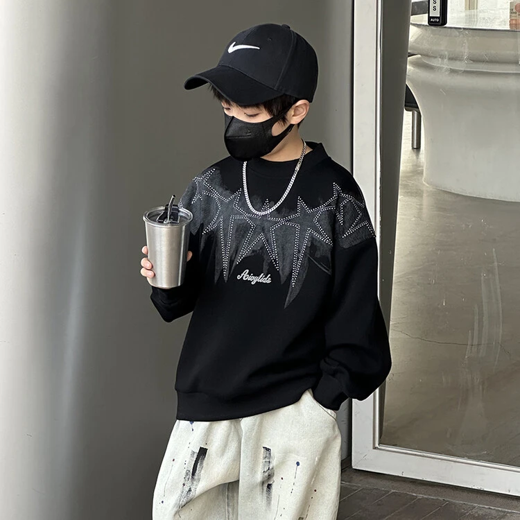 男童童装2025春秋新款儿童休闲运动外穿卫衣潮流酷帅中大童衣服