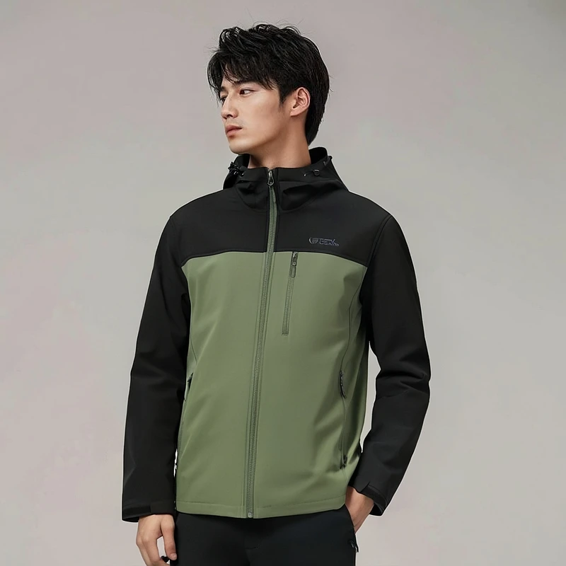 【双十一】岩云户外运动休闲透气防泼水加绒男子软壳M1上衣