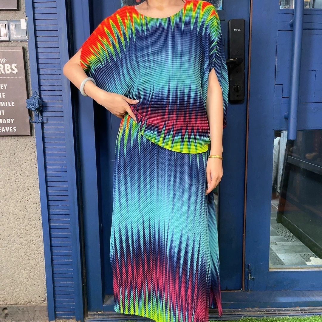 欧洲站褶皱2024早春新爆款洋气质高档端女时尚套装JS7807
