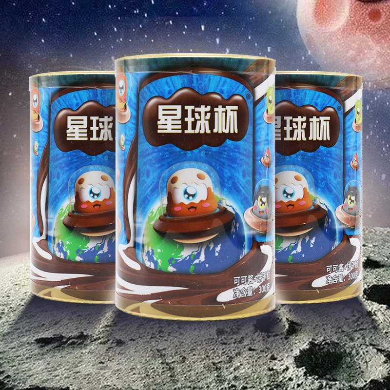 【达人专属】甜甜乐星球杯桶装300g桶装巧克力杯夹心饼干童年便携
