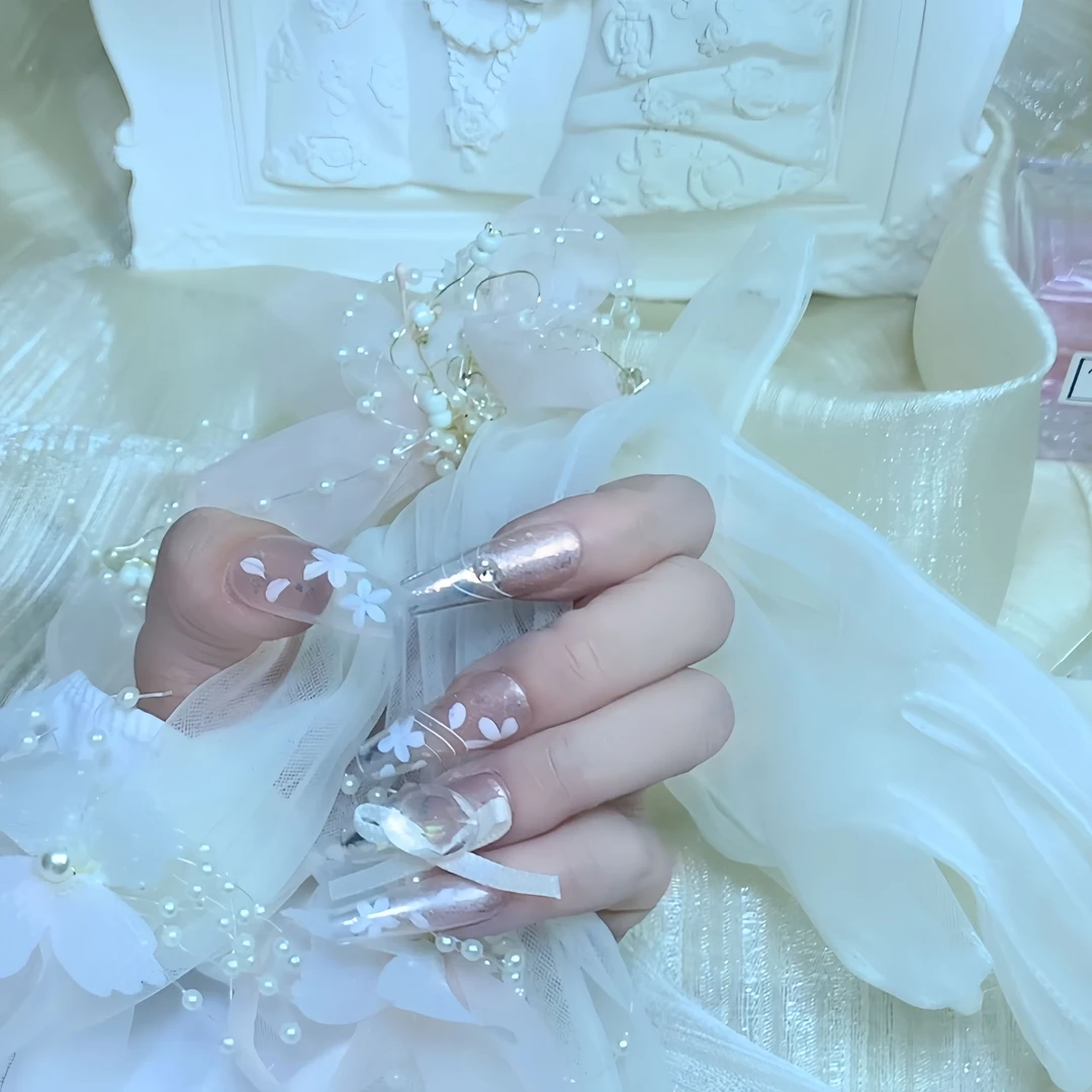 【轻樱】温柔粉嫩樱花大小姐清纯华丽 纯手工高品穿戴甲送工具包