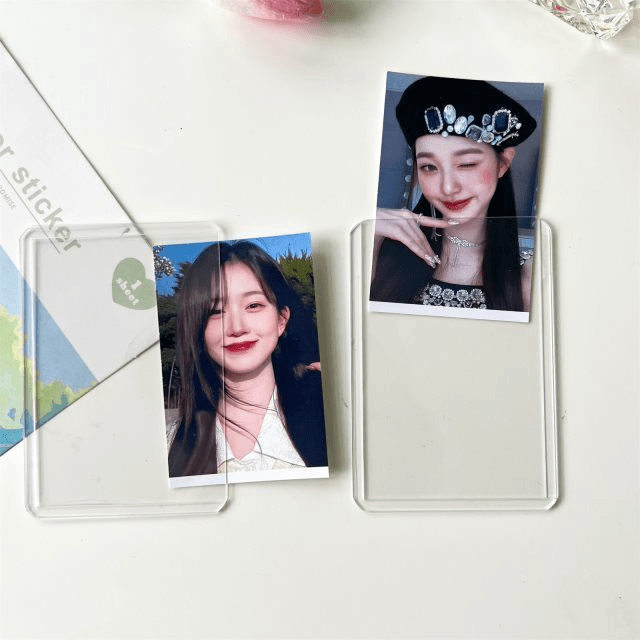 双面覆膜B8硬卡套透明3寸拍立得照片爱豆专辑小卡保护套咕卡硬胶