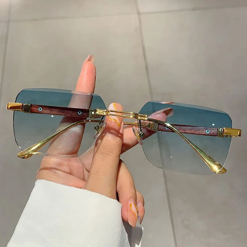 新款男士太阳镜无边框方形欧美潮流时尚穿搭气质高颜值墨镜男女款