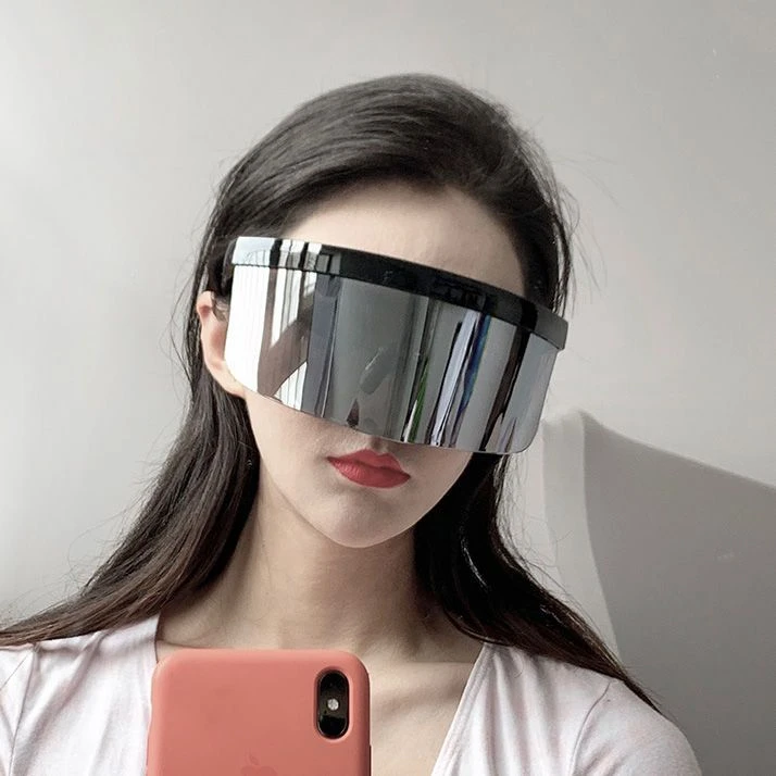 新款一体防晒太阳镜沙滩时尚女面罩潮流防风眼镜遮阳防紫外线墨镜