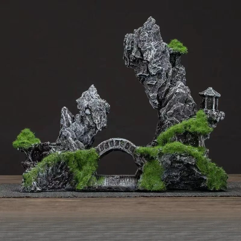 仿真假山装饰石水鱼造景石大型大小山洞山景成品仿真懒人用品石头