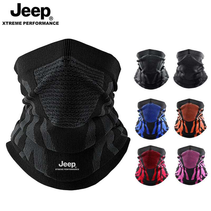 JEEP围脖新款2022爆款男士冬季护颈椎摩托车防风面罩防寒骑行脖套