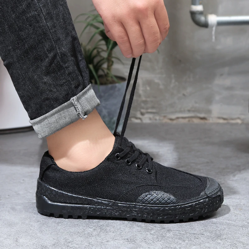 搏峰正品户外男女解放鞋劳保鞋工作防滑耐磨低帮干活鞋训练帆布鞋