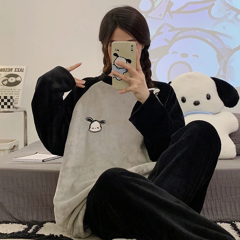 珊瑚绒睡衣女冬款套装2024新款加厚加绒保暖甜美高颜值学生家居服