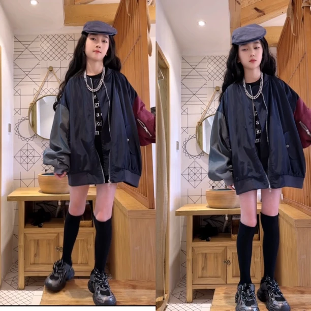 亲子装春秋时尚休闲百搭外套