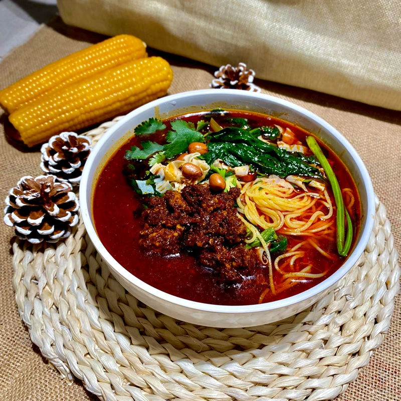 玉米面条麻辣面肉末底料低脂玉米黄面健康东北麻辣面佳木斯麻辣面