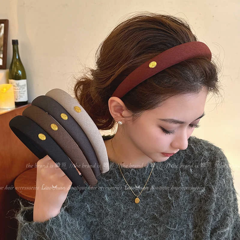 气质日常~复古高颅顶发箍女2024新款高级感压发头箍外出简约发卡