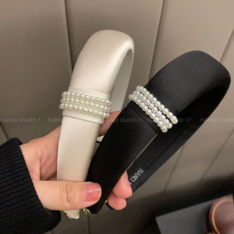 （哈妮专属）赵露思同款~小香风珍珠发箍缎面高级感复古新款头箍