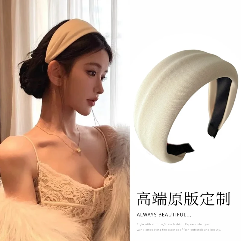 复古时尚太空棉宽边发箍女秋冬高级感气质网红新款洗脸高颅顶头箍