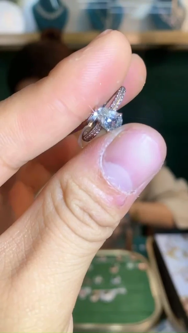 【闪购商品】海蓝宝石戒指银S925镶嵌...a-53