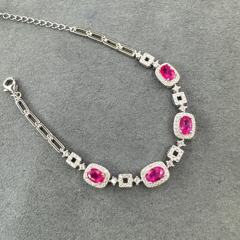 【古北珠宝】新品天然彩色蓝宝石手链