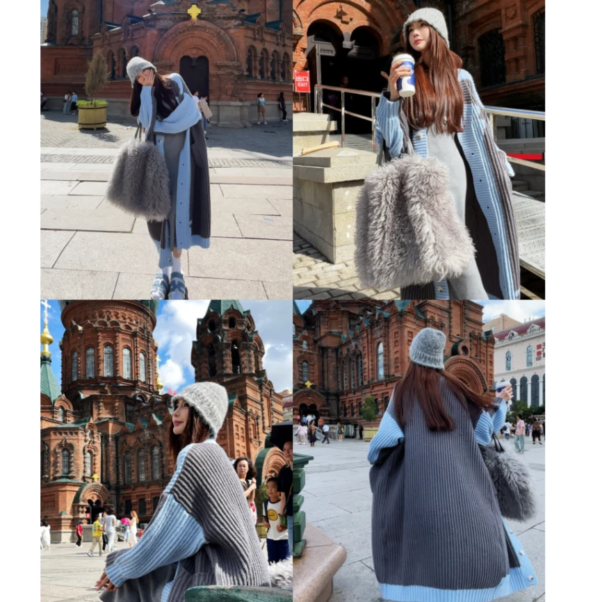 【索菲亚毛衣】秋季网红韩版气质百搭毛领外套LWJ23C3C730