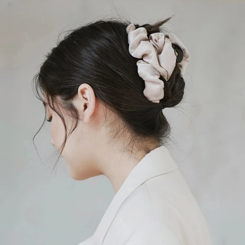 闪光百搭发饰褶皱小抓夹气质网红发夹女国潮时尚头饰简约发卡