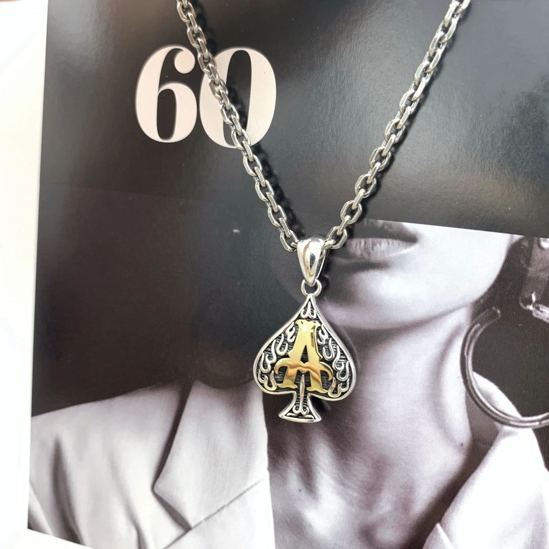 吊坠925银 时尚风复古做旧黑桃Jack 吊坠男女同款，单个重约9.6克