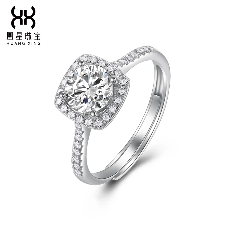 925银莫桑石戒指 双11【经典系列】时尚银戒百搭奢华可调节平替好物