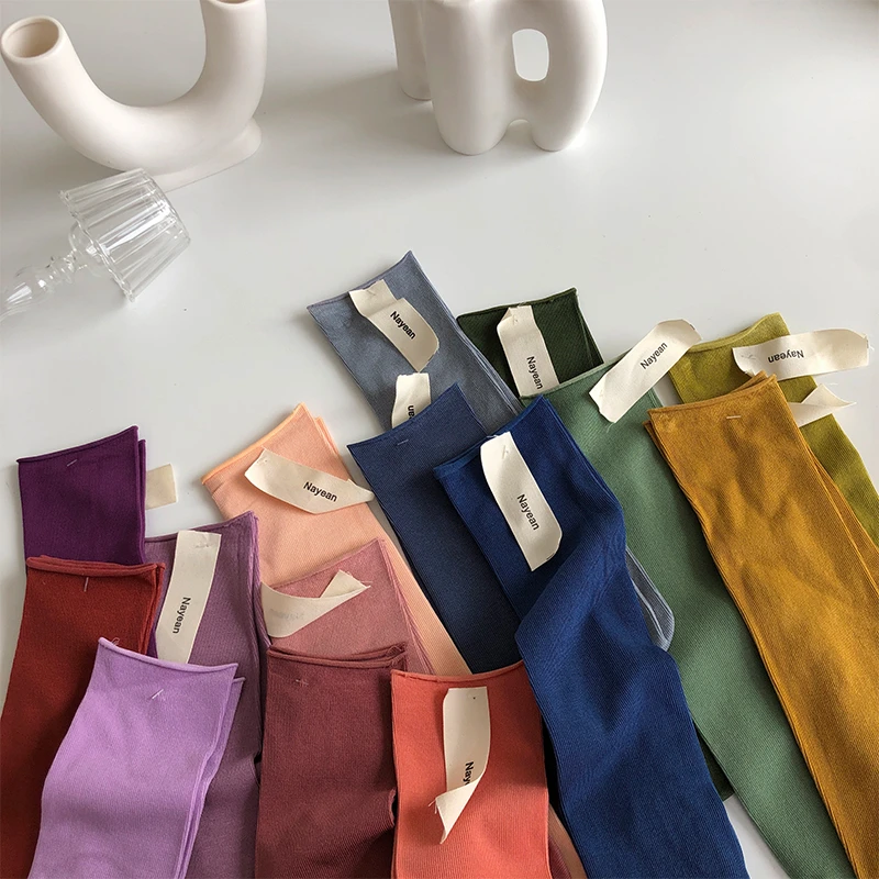 搭配皮鞋黑色袜子女中筒袜棉韩国春秋夏季薄款冰冰袜穿搭堆堆袜女