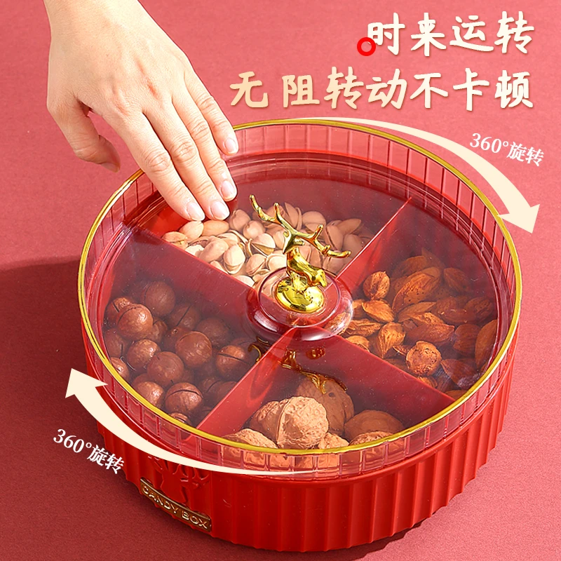 2024新款糖果盒新年家用客厅茶几果盘零食盘高档干果收纳盒瓜子简