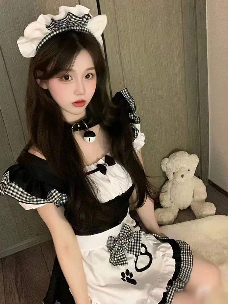日系黑猫少女女仆COS套装日系甜美风学生角色扮演显瘦公主女佣服