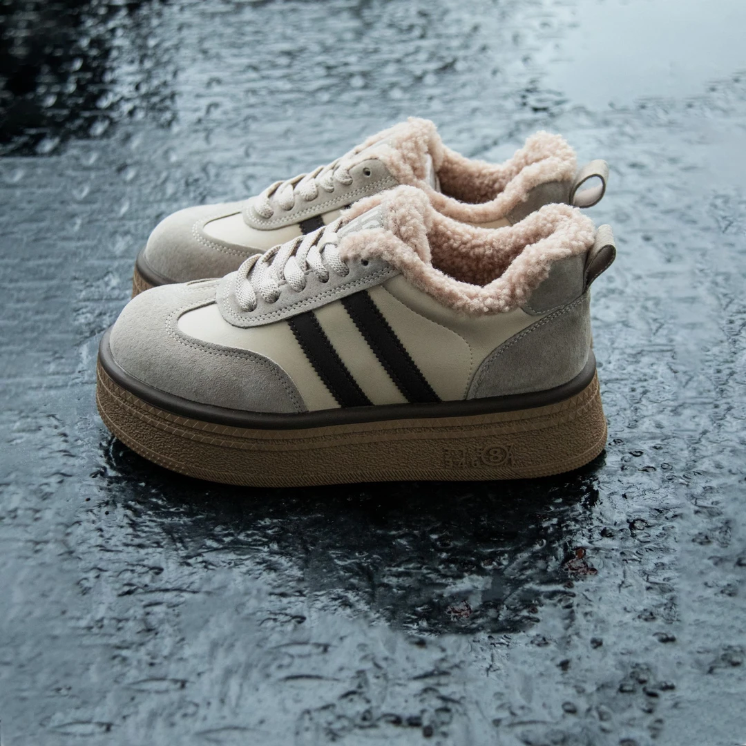 【亦然女装】923 加绒低帮复古休闲鞋秋冬时尚百搭板鞋加厚保暖女鞋