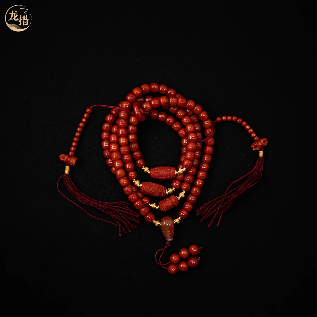 【龙措设计】南红玛瑙苹果念珠（多样性发货发其一）