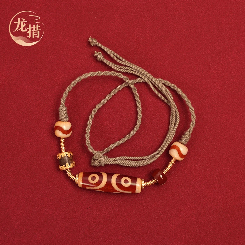 【龙措设计】红白玛瑙 红运当头七眼短款项链（多样性发货发其一）