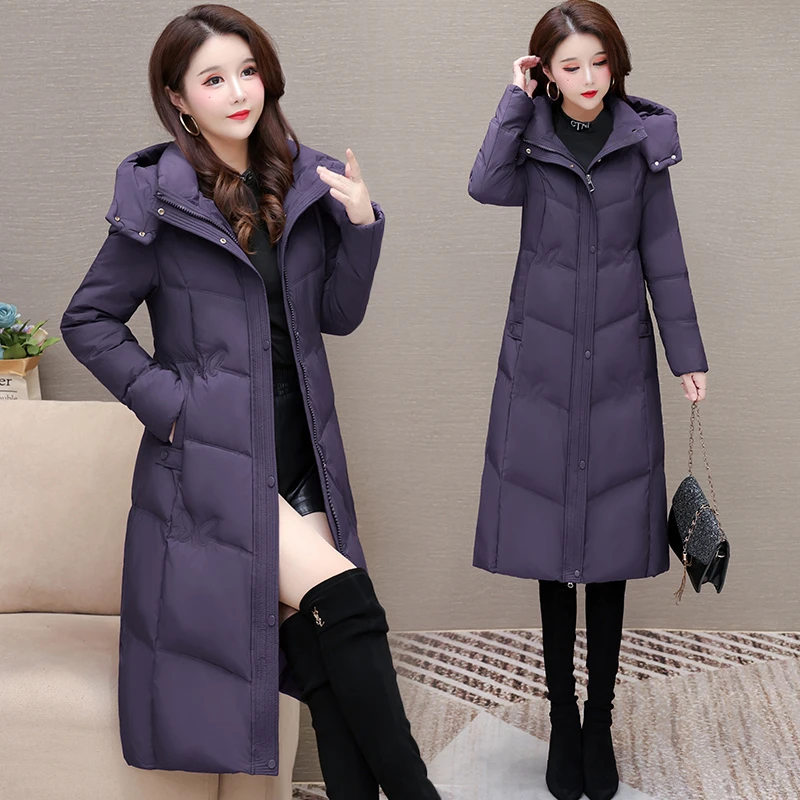 白鸭绒羽绒服女冬季新款中长款轻便保暖羽绒衣修身显瘦羽绒袄