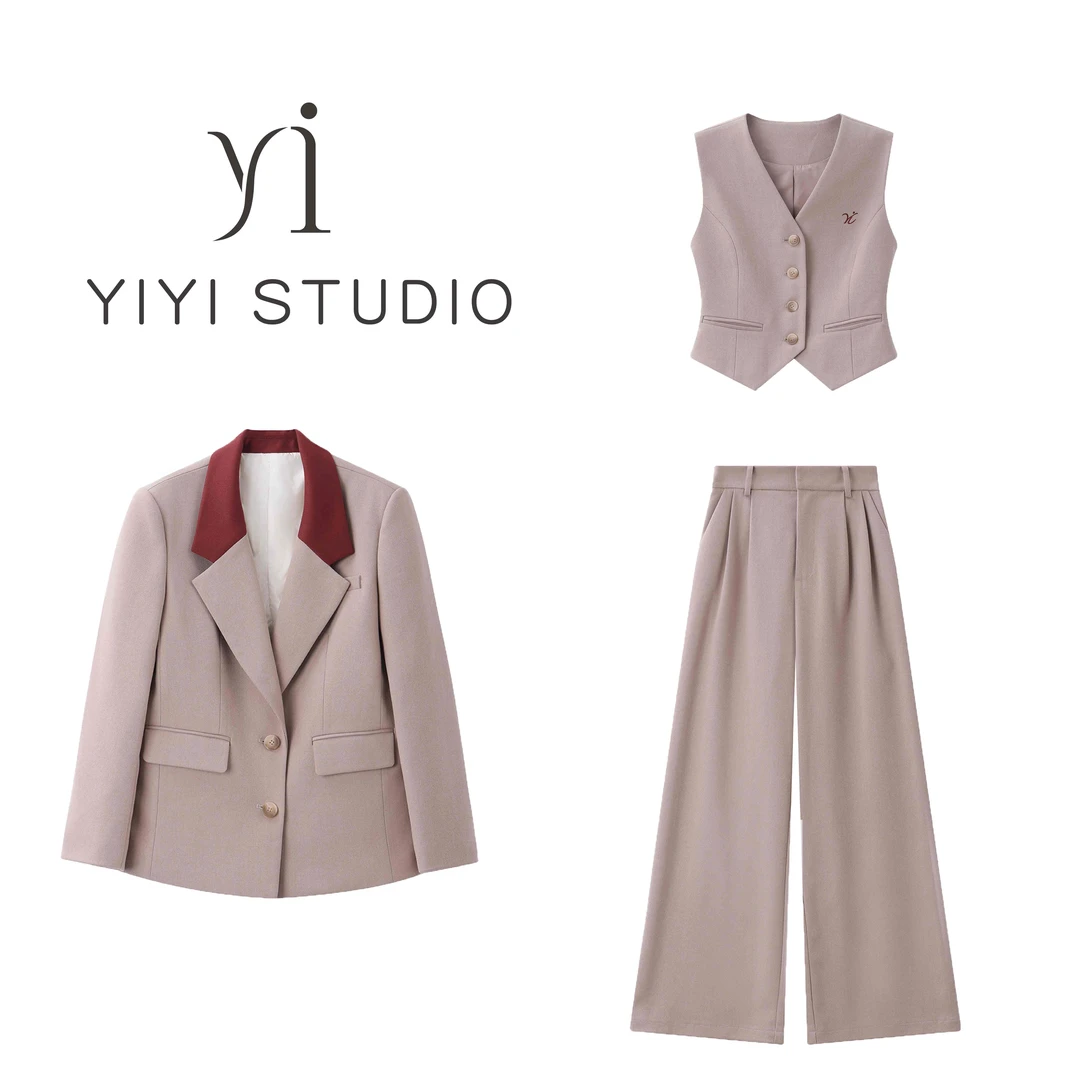 【拼色老钱】<宠粉内购会>撞色西装羽绒外套V领马甲高腰短裙长裤