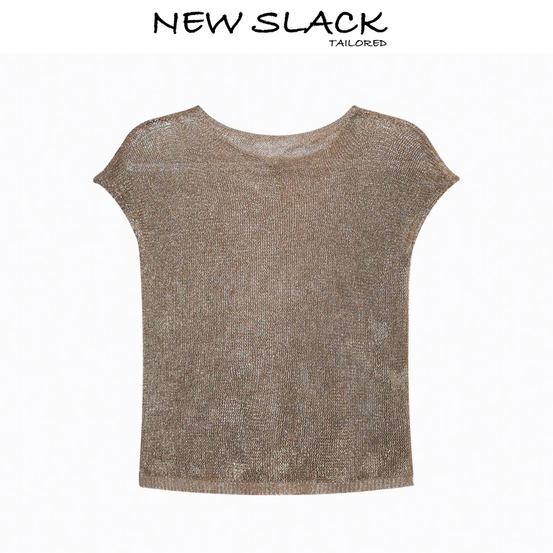 New slack NX50717 气质百搭设计感金丝T恤
