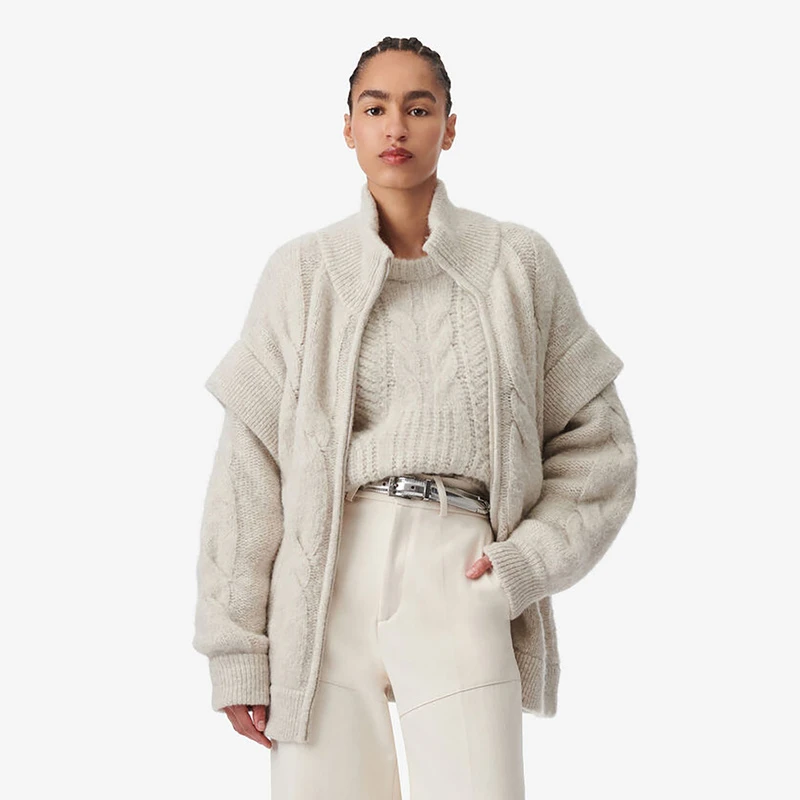 【流光风】IRO Night 绞花毛衣外套宽松长袖开衫柔软法式轻奢冬季