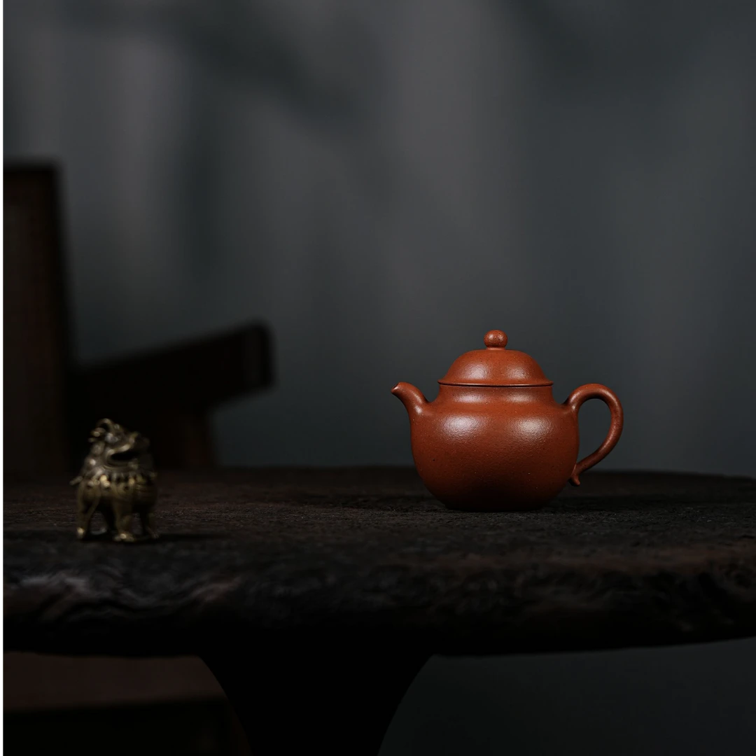 YRCG30达观紫器【尧日辰光】邵婷古莲子野山红泥150紫砂壶一壶