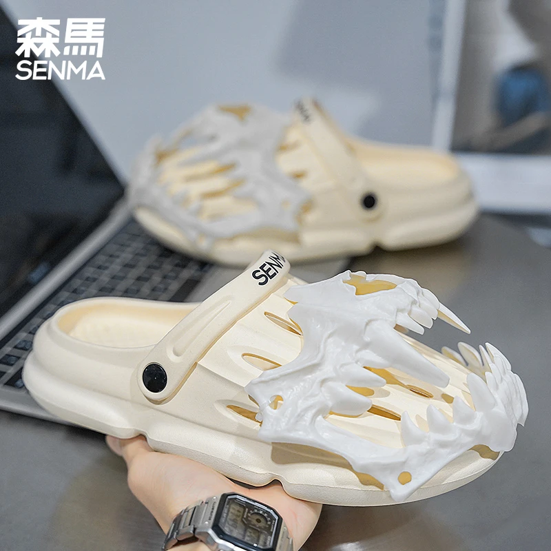 SENMA/森马男士网红夏季软底外穿厚底男款户外包头拖鞋