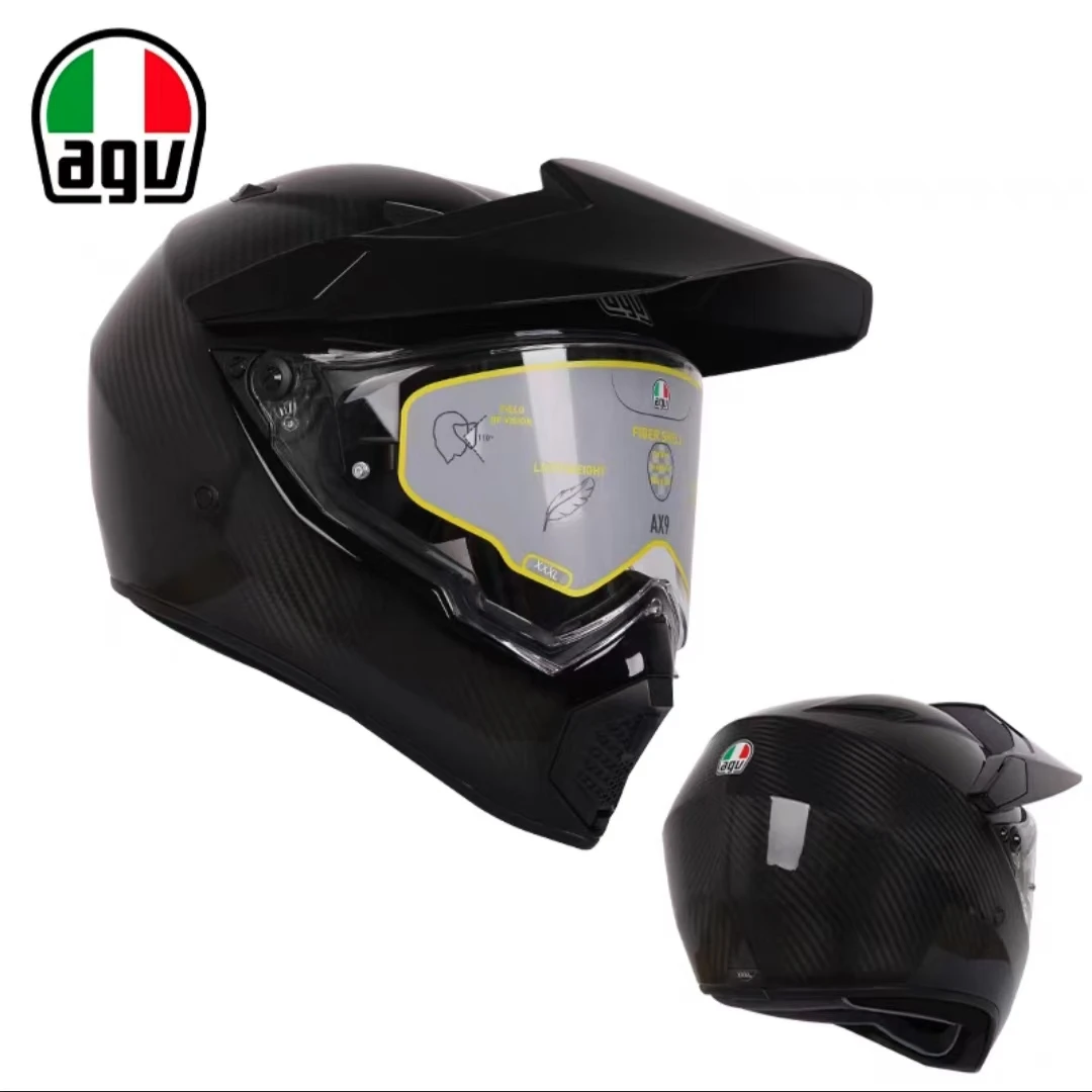 AGV AX9碳纤维机车越野头盔全覆式男女摩托车赛车跑盔拉力盔四季