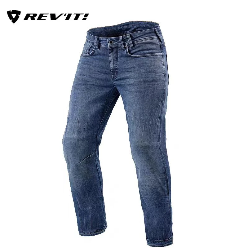 REVIT底特律1/2牛仔裤JEANS DETROIT TF锥腿版型做旧摩托车骑行裤