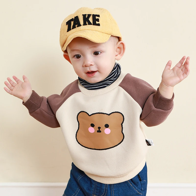 宝宝加绒卫衣冬款加厚婴儿衣服男童冬装女童高领上衣保暖儿童童装