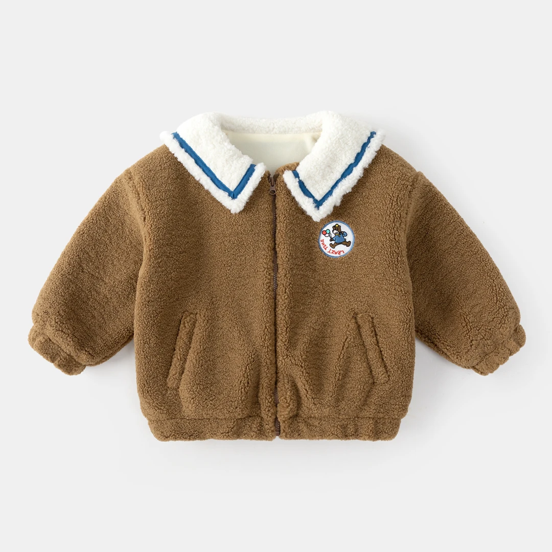 【清仓】儿童外套加绒男童拜年服冬装保暖女童新年童装宝宝衣服