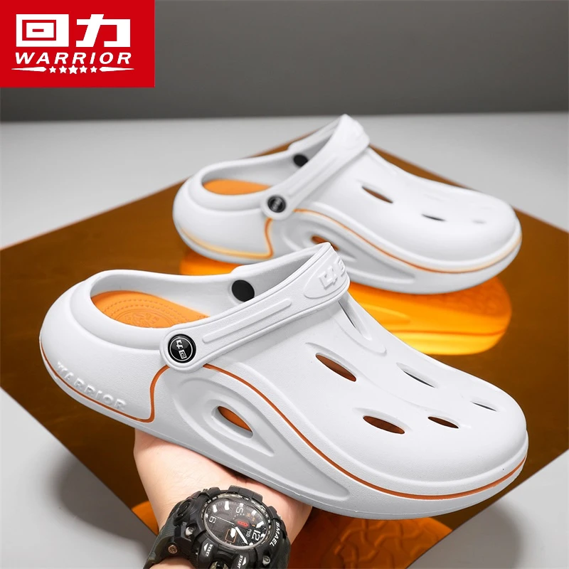 回力男士包头拖鞋夏季新款透气洞洞鞋厚底外穿凉拖鞋沙滩鞋男鞋