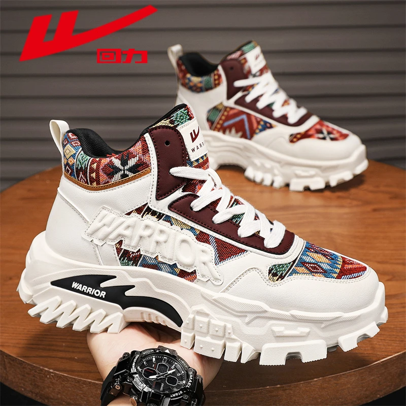 回力男鞋本命年蛇年红色高帮韩版潮流马丁靴厚底防滑工装靴子潮鞋