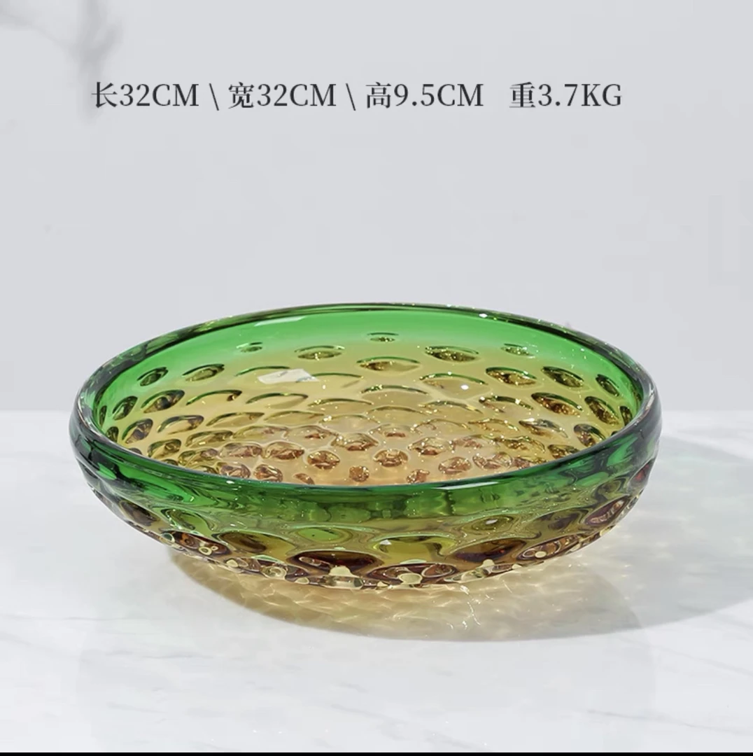 琉璃渐变色大果盘1-61H手工家用简约32*8.5